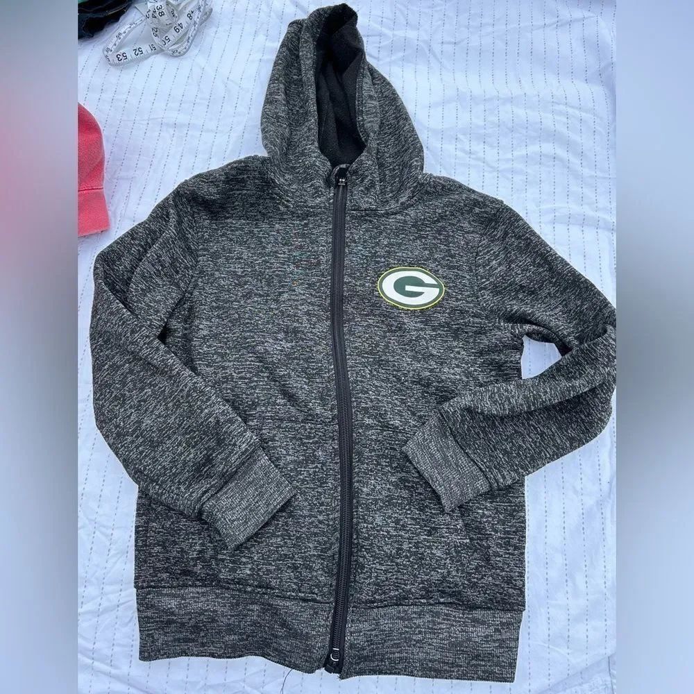 Boys NFL Green Bay Packers Zip Up Hoodie Sweatshirt
